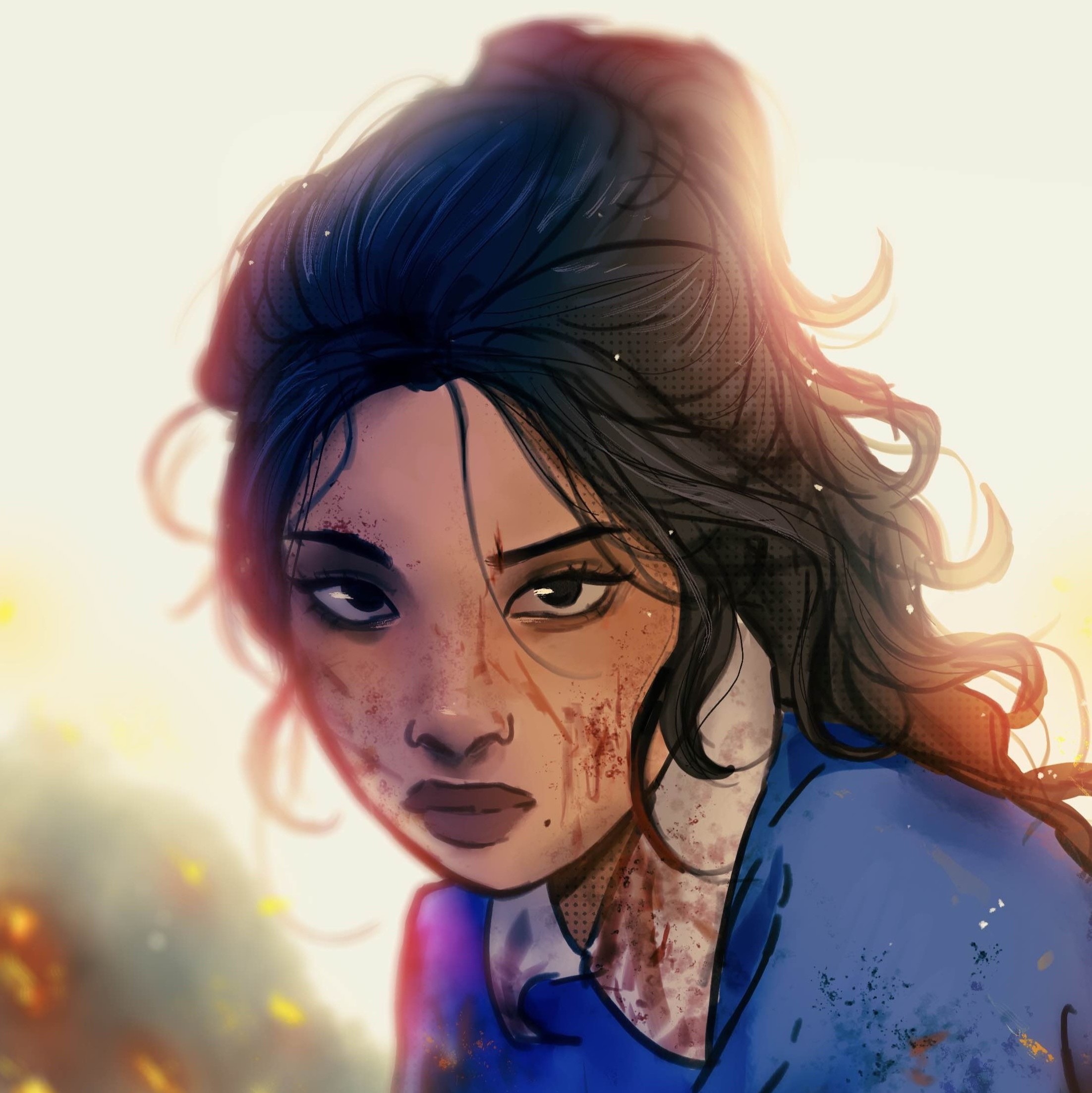 girl in apocalypse setting